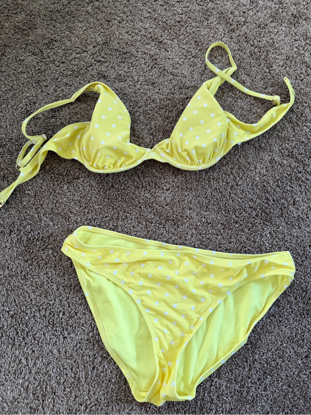 Yellow Polka Dot Bikini Set
